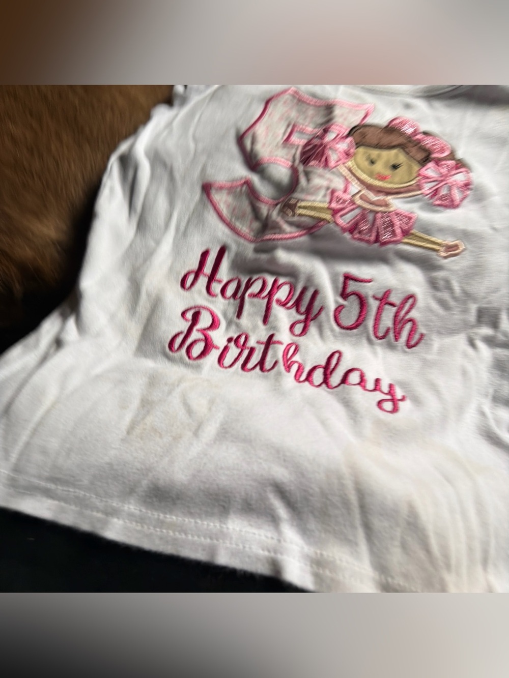 Blank NYC White Tee with Pink Birthday Ballerina